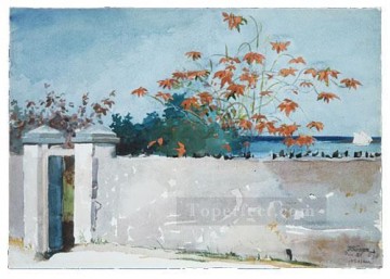  pared Arte - Una pared nassau Winslow Homer acuarela